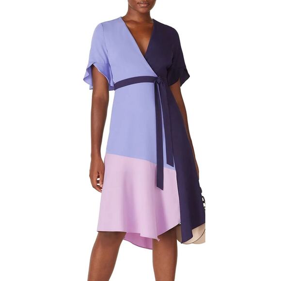 Hutch Colorblock Wrap Dress L - Picture 1 of 10